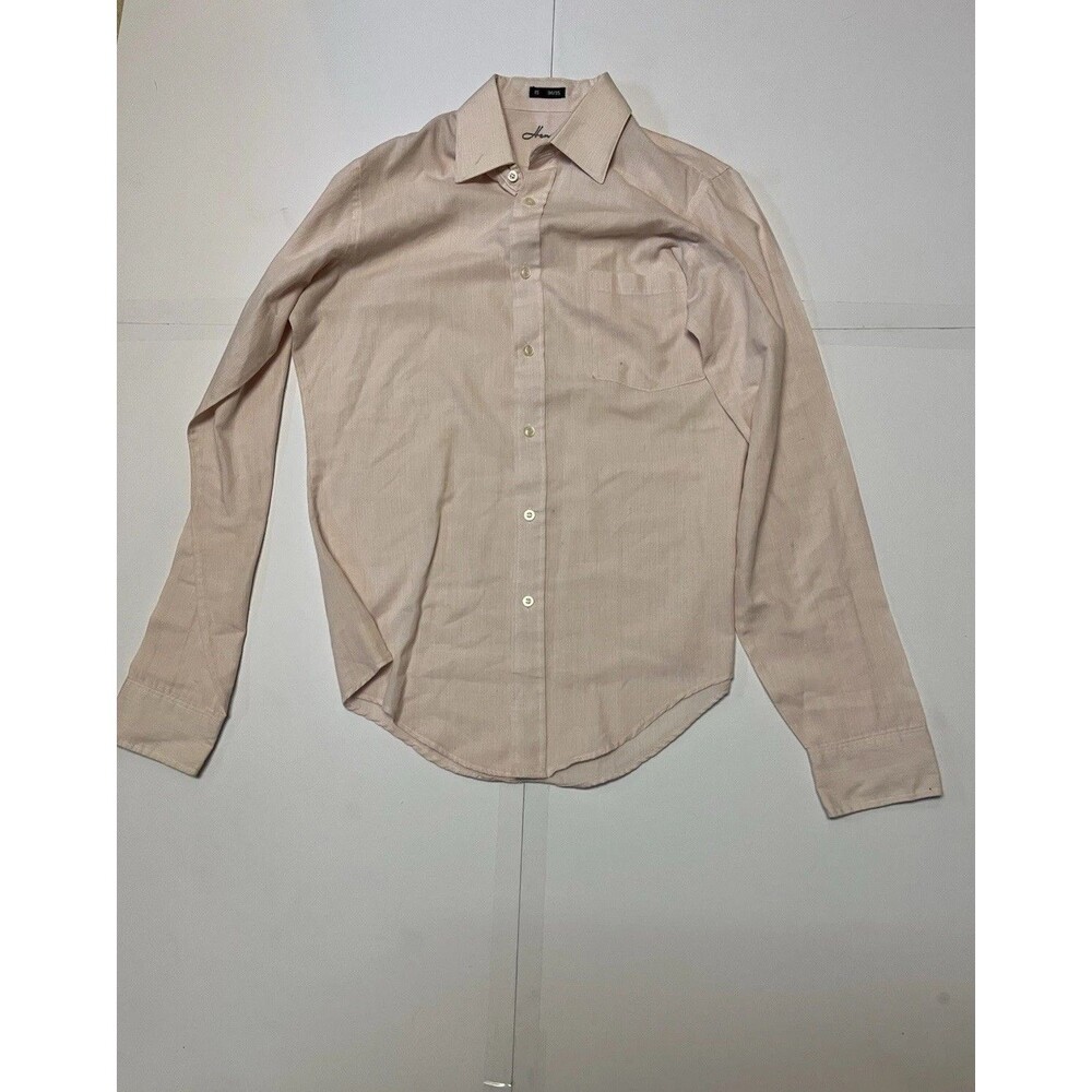 Hennessey Mens Dress Shirt Size 15 34/35 Light Pink Long Sleeve